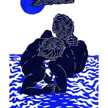 Blue Moon. Traditional illustration project by Maliv - 11.07.2022