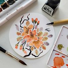 Watercolor flower studio. Un progetto di Pittura ad acquerello di Paula de Tierra - 08.11.2022
