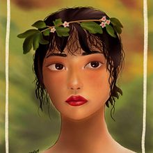 Nature Girl Portrait. Un progetto di Illustrazione tradizionale, Disegno di ritratti e Illustrazione digitale di Paula de Tierra - 08.11.2022