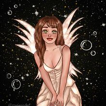 Angel Fairy. Un progetto di Illustrazione tradizionale, Character design, Illustrazione digitale e Disegno digitale di Paula de Tierra - 08.11.2022