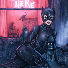 BATMAN RETURNS CATWOMAN: Técnicas de acuarela para portadas de cómic. Un progetto di Character design, Fumetto, Disegno, Pittura ad acquerello, Belle arti e Illustrazione tradizionale di Alex Vigo - 01.12.2022
