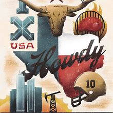 Texas: The Lone Star State. Projekt z dziedziny Trad, c, jna ilustracja, Ilustracja c, frowa, Design, T i pografia użytkownika Jaret - 30.10.2022