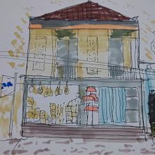 My project for course: Expressive Architectural Sketching with Colored Markers. Un progetto di Bozzetti, Disegno, Illustrazione architettonica e Sketchbook di abdulmalikkhadafi_1 - 09.11.2022