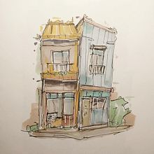 My project for course: Expressive Architectural Sketching with Colored Markers. Sketching, Drawing, Architectural Illustration, Sketchbook & Ink Illustration project by Lars Thowsen - 09.05.2022
