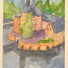 Mein Abschlussprojekt für den Kurs: Architektonische Zeichnung mit Aquarell und Tinte. Un proyecto de Bocetado, Dibujo, Pintura a la acuarela, Ilustración arquitectónica, Sketchbook e Ilustración con tinta de Marion Vrenegor - 10.11.2022