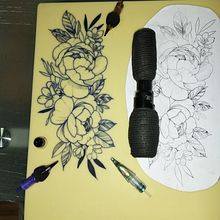  Tatuaje botánico con puntillismo proyecto final. Un proyecto de Ilustración tradicional, Diseño de tatuajes e Ilustración botánica de Camilo valencia - 10.11.2022