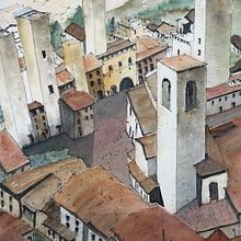 San Gimignano, Italia . % Jaime Galindo Arellano tarafından hazırlanan Tablo projesi - 11.11.2022