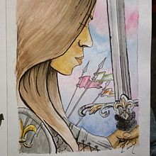 Meu projeto do curso: Personagens fantásticos com tinta e aquarela . Traditional illustration, Character Design, Pencil Drawing, Drawing, Watercolor Painting & Ink Illustration project by André Canhão - 11.11.2022