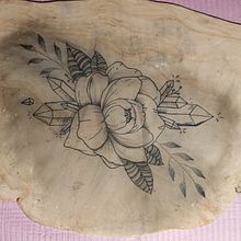 Mon projet du cours : Tatouage botanique en pointillisme. Traditional illustration, Tattoo Design, and Botanical Illustration project by marie billebeau - 11.12.2022