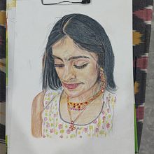 My project for course: Realistic Portrait with Coloured Pencils. Ilustração tradicional, Artes plásticas, Desenho a lápis, Desenho, Desenho de retrato, Desenho realista, Desenho artístico, e Desenho com lápis de cor projeto de bhanuprasadkotamraju - 04.11.2022