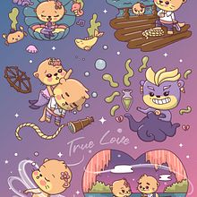 Mon projet du cours : Illustration d'une histoire dans le style kawaii. Un projet de Illustration traditionnelle, Conception de personnages, Illustration numérique , et Manga de Lumy Art - 14.11.2022