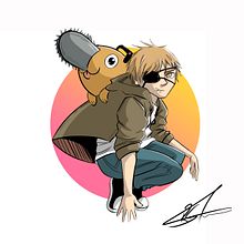 Denji and Pochita - Chainsawman. Un proyecto de Ilustración tradicional, Diseño, Animación, Cómic y Animación 2D de Matheus Vitor Rodrigues Silverio - 12.11.2022