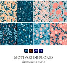 Cute Flower Patterns. Design, Traditional illustration, Br, ing, Identit, and Packaging project by Ana Canal - 04.01.2022