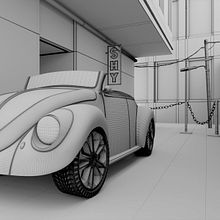 Volkswagen Beetle en el 'Shy' Bar. Een project van 3D y  3D-modellering van Marisol Sánchez - 20.11.2021