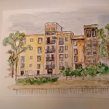 Mi proyecto del curso: Dibujo arquitectónico expresivo con marcadores de colores. Projekt z dziedziny Sketching,  R, sunek,  R, sunek architektoniczn, Sketchbook,  R i sunek atramentem użytkownika Jose Manuel Yabar Madinaveitia - 14.11.2022