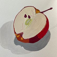 Apple in gouache . Een project van Schilderij y Traditionele illustratie van Kristen Stephenson - 14.11.2022