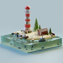 Lighthouse. 3D, Animation, 3D Animation, and 3D Modeling project by Serhii Vinytskyi - 07.21.2022
