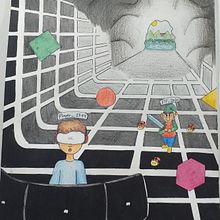 DA + Filosofia: Colaboración Mito de la caverna. Drawing, Pencil Drawing, Artistic Drawing, Colored Pencil Drawing, Traditional illustration, Ink Illustration, Creativit, Game Design, and Character Design project by Stephanie W - 11.15.2022