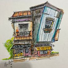 My project for course: Expressive Architectural Sketching with Colored Markers. Sketching, Drawing, Architectural Illustration, Sketchbook & Ink Illustration project by Mari Mendez - 11.16.2022
