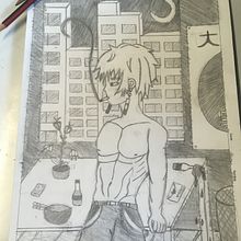 Izana Kurowaka - Dibujo a lápiz. Een project van Traditionele illustratie van Mireia Ortigosa - 16.11.2022