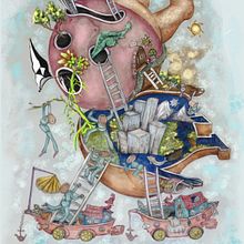 My project for course: Surreal Illustration with Watercolor and Ink. Projekt z dziedziny Trad, c, jna ilustracja,  Sztuki piękne,  Malarstwo,  R, sunek i Malowanie akwarelą użytkownika nimet özden - 12.10.2022