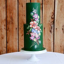 Hand painted Autumnal flowers on moss green. Un proyecto de Pintura, Ilustración tradicional y Pintura al óleo de Emily Hankins - 17.11.2022