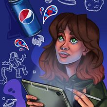 My entry for Pepsi contest Follow Your Taste. Traditional illustration, Drawing, and Portrait Drawing project by Weronika Karpińska - 10.30.2022