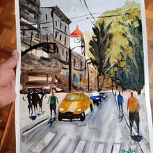 Mi proyecto del curso: Paisajes urbanos en acuarela . Arte plastice, Pictură în acuarelă & Ilustrație arhitecturală de Patricio Yauri - 11.17.2022