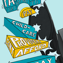 Childcare for All Poster. Un progetto di Illustrazione tradizionale di K Rodriguez - 14.10.2022
