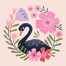 Swan blossom. Un proyecto de Ilustración tradicional, Dibujo y Pintura digital de Tati Abaurre - 05.10.2022