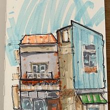 Mon projet du cours : Esquisses d'architecture expressives aux feutres de couleur. Projekt z dziedziny Sketching,  R, sunek,  R, sunek architektoniczn, Sketchbook,  R i sunek atramentem użytkownika elbrado - 19.11.2022