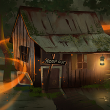 Swamp house. Un proyecto de Ilustración tradicional, Ilustración digital y Concept Art de ariane.constantin - 19.11.2022