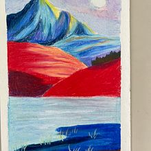 My project for course: Landscapes with Oil Pastels and Crayons: Playing with Light. Un proyecto de Ilustración tradicional, Bellas Artes, Dibujo a lápiz, Dibujo y Dibujo artístico de Zhou Su - 20.11.2022