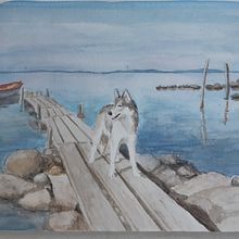 My project for course: Atmospheric Landscapes in Watercolor . Projekt z dziedziny  Sztuki piękne,  Malarstwo i Malowanie akwarelą użytkownika karin_folkesson - 21.11.2022