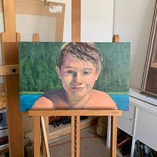 Portrait of a boy. Acr, and lic Painting project by Iao Vai Seng - 11.21.2022
