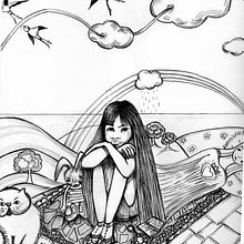Mi proyecto del curso: Ilustración del poema "Miedo" de Gabriela Mistral. Projekt z dziedziny  R, sunek,  R, sunek art, st, czn,  R i sunek atramentem użytkownika Liliana Quintero - 21.11.2022