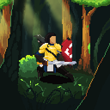 Mi proyecto del curso: Introducción al diseño de personajes en pixel art "Valeros en el bosque". Projekt z dziedziny Projektowanie postaci, Gry komputerowe, Pixel art i Projektowanie gier komputerowych użytkownika Carlos Mario Pastrana Rodríguez - 18.11.2022