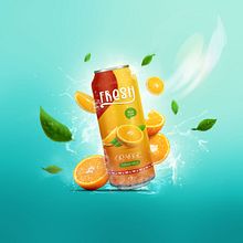 Fresh Orange Can. Art Direction, Photo Retouching, Creativit, and Packaging project by José Ramirez - 11.20.2022