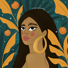Mi proyecto del curso: Retrato de personajes femeninos con Procreate. Traditional illustration, Digital Illustration, and Digital Drawing project by Camila Vásquez - 07.01.2022