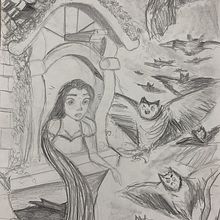 Treball mite de la caberna. Ilustração tradicional projeto de Martina Martinez - 24.11.2022