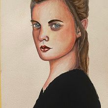 My project for course: Watercolor Portrait from a Photo. Een project van Traditionele illustratie, Aquarelschilderen y  Portrettekening van Anna-Maria Säntti - 24.11.2022