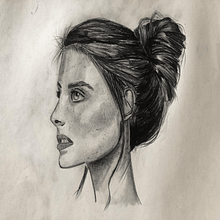 Chica de perfil trabajo personal. Traditional illustration project by joel Alcala - 11.24.2022