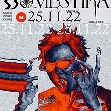 Domestika Poster Rendu : Techniques expérimentales de graphisme : cassez les codes. Un proyecto de Diseño gráfico, Diseño de carteles y Diseño tipográfico de Noiz Rdktr - 25.11.2022