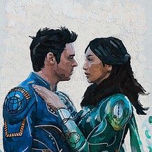(Gemma Chan) Sersi And Ikaris (Eternals) by Rod Lovell - Digital Portrait Painting: How to Start from Scratch and Improve Your Skills. Traditional illustration, Drawing, Portrait Drawing, Realistic Drawing, Artistic Drawing, Pencil Drawing, Digital Drawing, Figure Drawing, Painting, Oil Painting, Digital Painting, Colored Pencil Drawing, Portrait Photograph, Portfolio Development, Self-Portrait Photograph, Film, Video, TV, Film, Film Photograph, Vector Illustration, Digital Illustration, Fine Arts, Arts, Crafts, and Concept Art project by Rod Lovell - 11.25.2022