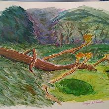 Mi proyecto del curso: Ilustración de paisajes de fantasía con acuarela y gouache. Fine Arts, Painting, Watercolor Painting, Naturalistic Illustration, and Gouache Painting project by Alejandro G. - 11.26.2022