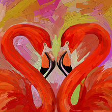 Flamingos Romanticos by Rod in Procreate. Traditional illustration, Pencil Drawing, Drawing, Portrait Drawing, Realistic Drawing, Artistic Drawing, Digital Drawing, Figure Drawing, Colored Pencil Drawing, Painting, Oil Painting, Watercolor Painting, Acr, lic Painting, Digital Illustration, Digital Painting, Naturalistic Illustration, and Character Animation project by Rod Lovell - 11.26.2022