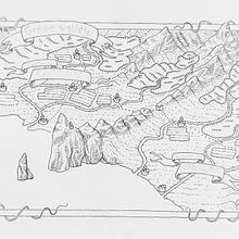 Grape valley - a fantasy map. Un projet de Illustration traditionnelle de Joel Kumpulainen - 24.11.2022