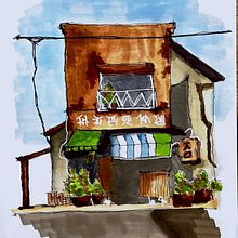 My project for course: Expressive Architectural Sketching with Colored Markers . Membuat sketsa, Menggambar, Ilustrasi Arsitektur, Buku sketsa & Ilustrasi Tinta proyek oleh Rastislav Stana - 11.28.2022