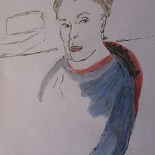 My project for course: Intro to Portrait Sketching: Draw in Real-Time. Un proyecto de Bocetado, Dibujo, Dibujo de Retrato, Ilustración con tinta y Dibujo con lápices de colores de susan_southall - 29.11.2022