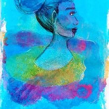 MarArtesOficial - Azul - Retratos . Traditional illustration, Painting, Acr, lic Painting, Watercolor Painting, Gouache Painting, and Pencil Drawing project by MarArtesOficial - 12.05.2022